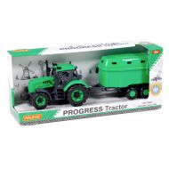 Traktor &quot;Progress&quot; inercyjny z przyczepa do przewozu zwierząt - zielony 91482 Wader-Polesie - 91482.jpg