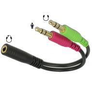 Kabel Mini Jack 3,5mm M 3Pinx2 Mini Jack 3,5mm F 4Pin 12cm Delock 65459 - maly_rozgaleznik-mini-jack-4pin-2x-minijack-3-pin-v2.jpg