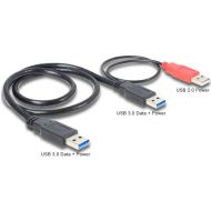 Kabel USB-A(M)+power USB-A(M)->USB-A(M) 3.0 0.6M czarny DELOCK 14932 - z14932_59533.jpg