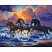 Diamentowa mozaika Konie galopujące brzegiem morza 30x40cm 5D 1009415 Norimpex