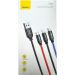 Kabel Baseus Three Primary Colors 3w1 USB-A - micro USB/Lightning / USB-C 3.5A 1,2 m - czarny CAMLT-BSY01