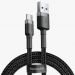 Kabel Baseus Cafule Cable wytrzymały nylonowy kabel przewód USB / USB-C QC3.0 2A 2M czarno-szary (CATKLF-CG1) 46799