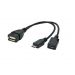 Kabel USB micro AF-BM 2.0 + micro BF(zasilanie) OTG 15cm 20985