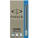 Naboje do pióra wiecznego PARKER zmywalne - niebieskie S0116210