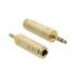 Adapter miniJack 3.5mm(M) 3PIN->Jack 6.35mm(F) złoty metalowa obudowa Z15728 DELOCK